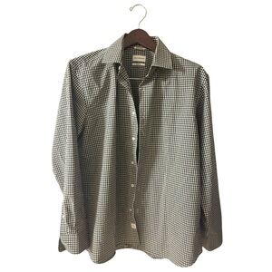 Lucky Brand Men's Black & White Gingham Stretch Regular Fit Long Sleeve 32/33 M